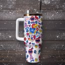 Kansas Jayhawks NCAA Sports Custom Stanley Quencher 30oz-40oz Stainless Steel Tumbler Hot And Cold Tumbler