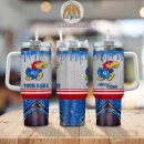 Kansas Jayhawks Glitter NCAA Custom Stanley Quencher 30oz-40oz Stainless Steel Tumbler Hot And Cold Tumbler
