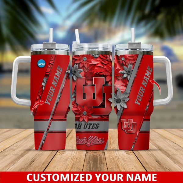 Utah Utes NCAA Custom Stanley Quencher 30oz-40oz Stainless Steel Tumbler Hot And Cold Tumbler