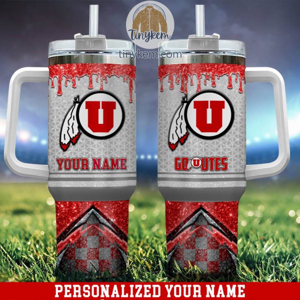 Utah Utes Glitter NCAA Custom Stanley Quencher 30oz-40oz Stainless Steel Tumbler Hot And Cold Tumbler