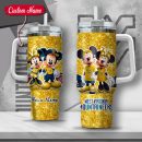 NCAA West Virginia Mountaineers Mickey And Minnie Couple Custom Stanley Quencher 30oz-40oz Stainless Steel Tumbler Hot And Cold Tumbler
