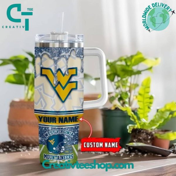 West Virginia Mountaineers NCAA Custom Stanley Quencher 30oz-40oz Stainless Steel Tumbler Hot And Cold Tumbler