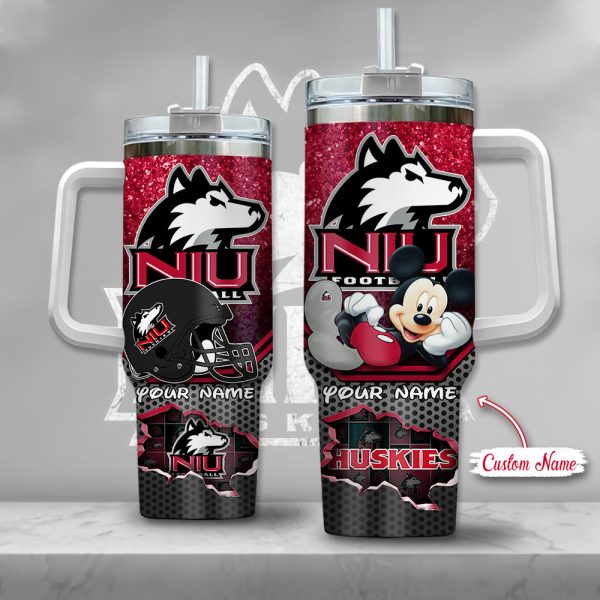 Northern Illinois Huskies NCAA Mickey Mouse Custom Stanley Quencher 30oz-40oz Stainless Steel Tumbler Hot And Cold Tumbler
