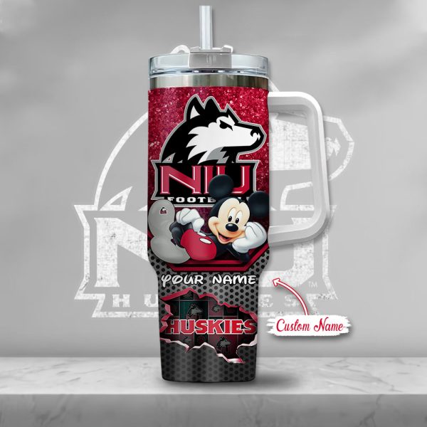 Northern Illinois Huskies NCAA Mickey Mouse Custom Stanley Quencher 30oz-40oz Stainless Steel Tumbler Hot And Cold Tumbler - Image 2