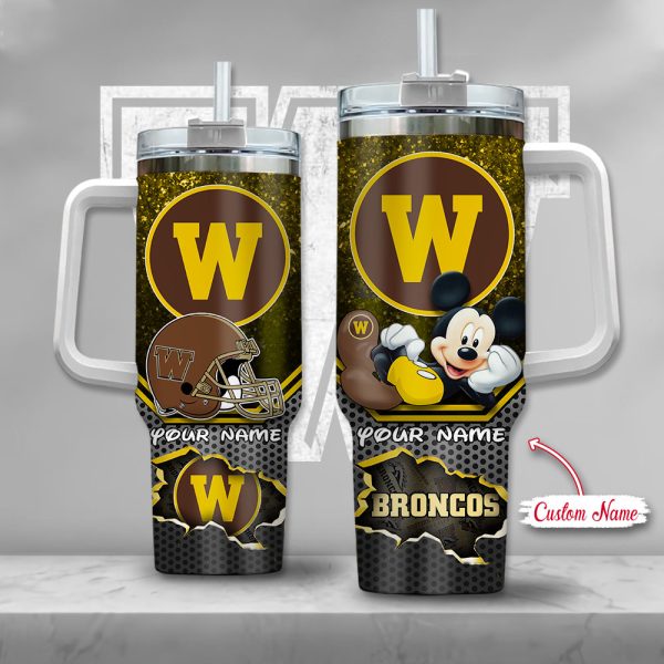 NCAA Western Michigan Broncos Mickey Mouse Custom Stanley Quencher 30oz-40oz Stainless Steel Tumbler Hot And Cold Tumbler
