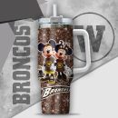 NCAA Western Michigan Broncos Mickey And Minnie Couple Custom Stanley Quencher 30oz-40oz Stainless Steel Tumbler Hot And Cold Tumbler