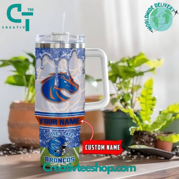 Boise State Broncos NCAA Custom Stanley Quencher 30oz-40oz Stainless Steel Tumbler Hot And Cold Tumbler