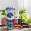 Boise State Broncos NCAA Glitter Custom Stanley Quencher 30oz-40oz Stainless Steel Tumbler Hot And Cold Tumbler