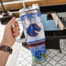 Boise State Broncos NCAA Glitter Custom Stanley Quencher 30oz-40oz Stainless Steel Tumbler Hot And Cold Tumbler