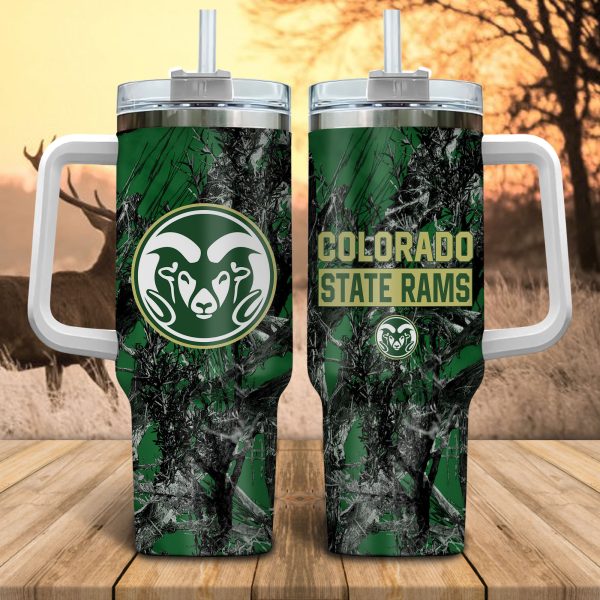 Colorado State Rams NCAA Hunting Custom Stanley Quencher 30oz-40oz Stainless Steel Tumbler Hot And Cold Tumbler