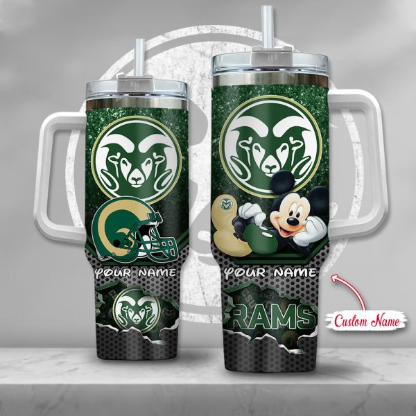 NCAA Colorado State Rams Mickey Mouse Custom Stanley Quencher 30oz-40oz Stainless Steel Tumbler Hot And Cold Tumbler