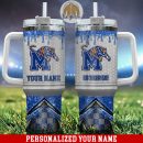 Memphis Tigers Glitter NCAA Custom Stanley Quencher 30oz-40oz Stainless Steel Tumbler Hot And Cold Tumbler