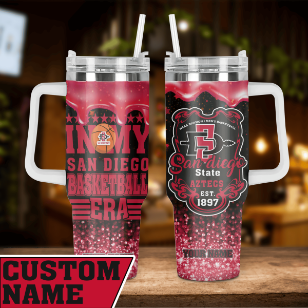 San Diego State Aztecs NCAA Custom Stanley Quencher 30oz-40oz Stainless Steel Tumbler Hot And Cold Tumbler