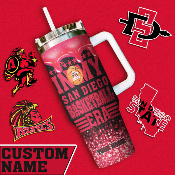 San Diego State Aztecs NCAA Custom Stanley Quencher 30oz-40oz Stainless Steel Tumbler Hot And Cold Tumbler - Image 2
