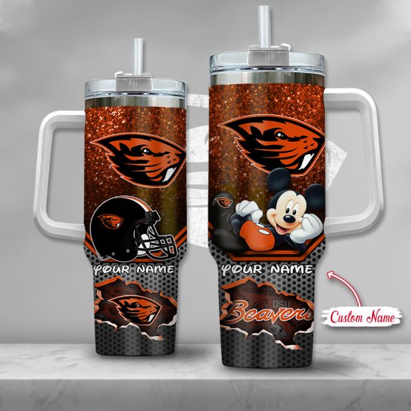 Oregon State Beavers NCAA Mickey Mouse Custom Stanley Quencher 30oz-40oz Stainless Steel Tumbler Hot And Cold Tumbler
