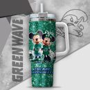 NCAA Tulane Green Wave Mickey And Minnie Couple Custom Stanley Quencher 30oz-40oz Stainless Steel Tumbler Hot And Cold Tumbler