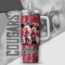 NCAA Washington State Cougars Mickey And Minnie Couple Custom Stanley Quencher 30oz-40oz Stainless Steel Tumbler Hot And Cold Tumbler