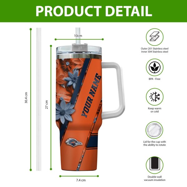UTSA Roadrunners NCAA Custom Stanley Quencher 30oz-40oz Stainless Steel Tumbler Hot And Cold Tumbler - Image 2