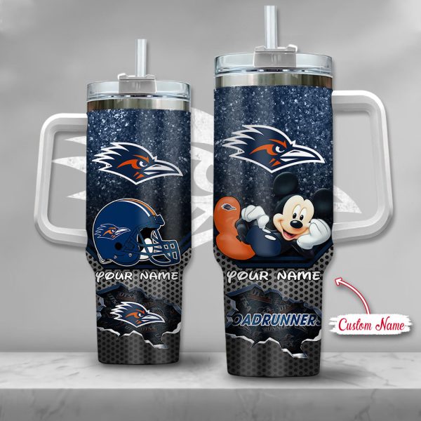 NCAA UTSA Roadrunners Mickey Mouse Custom Stanley Quencher 30oz-40oz Stainless Steel Tumbler Hot And Cold Tumbler