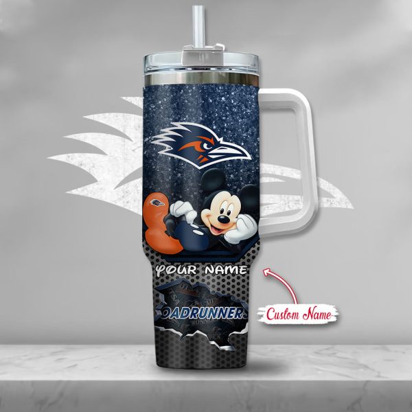 NCAA UTSA Roadrunners Mickey Mouse Custom Stanley Quencher 30oz-40oz Stainless Steel Tumbler Hot And Cold Tumbler - Image 2