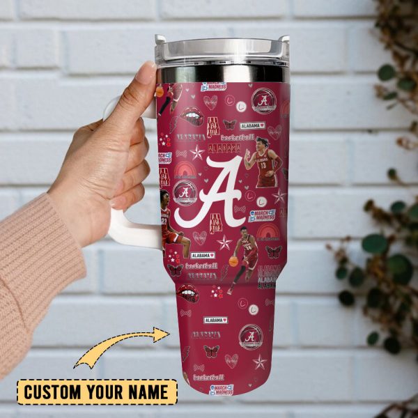 Alabama Crimson Tide Football NCAA Custom Stanley Quencher 30oz-40oz Stainless Steel Tumbler Hot And Cold Tumbler - Image 2