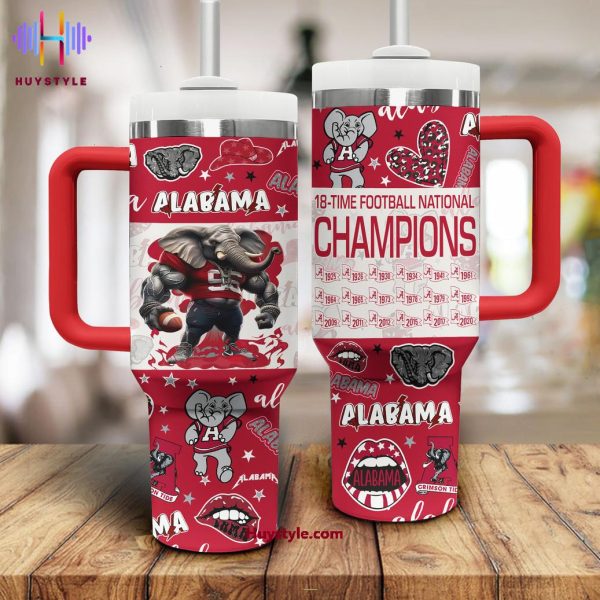 Alabama Crimson Tide Football NCAA Custom Stanley Quencher 30oz-40oz Stainless Steel Tumbler Hot And Cold Tumbler - Image 2