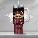 NCAA Arkansas Razorbacks Baby Yoda Custom Stanley Quencher 30oz-40oz Stainless Steel Tumbler Hot And Cold Tumbler