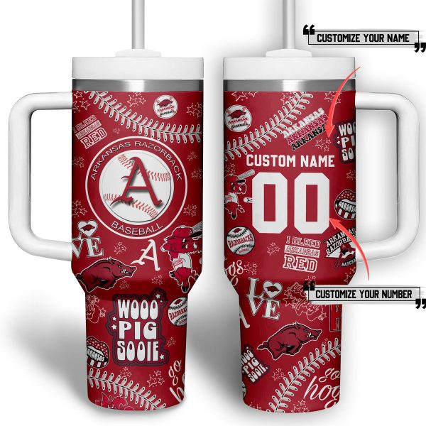 Arkansas Razorbacks basketball NCAA Custom Stanley Quencher 30oz-40oz Stainless Steel Tumbler Hot And Cold Tumbler
