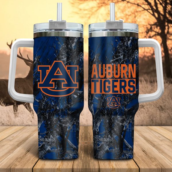 Auburn Tigers NCAA Hunting Custom Stanley Quencher 30oz-40oz Stainless Steel Tumbler Hot And Cold Tumbler