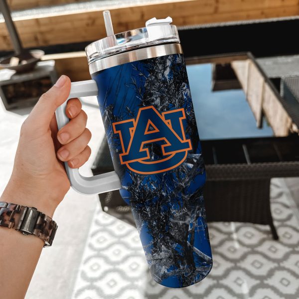 Auburn Tigers NCAA Hunting Custom Stanley Quencher 30oz-40oz Stainless Steel Tumbler Hot And Cold Tumbler - Image 2
