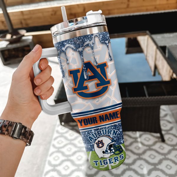 Auburn Tigers NCAA Glitter Custom Stanley Quencher 30oz-40oz Stainless Steel Tumbler Hot And Cold Tumbler - Image 2