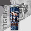 NCAA Auburn Tigers Mickey And Minnie Couple Custom Stanley Quencher 30oz-40oz Stainless Steel Tumbler Hot And Cold Tumbler