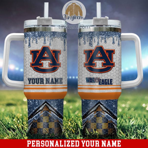 Auburn Tigers Glitter NCAA Custom Stanley Quencher 30oz-40oz Stainless Steel Tumbler Hot And Cold Tumbler