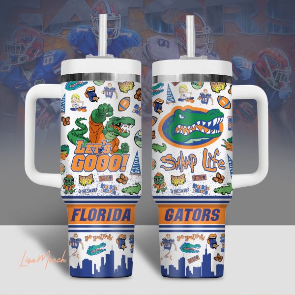 Florida Gators NCAA Custom Stanley Quencher 30oz-40oz Stainless Steel Tumbler Hot And Cold Tumbler