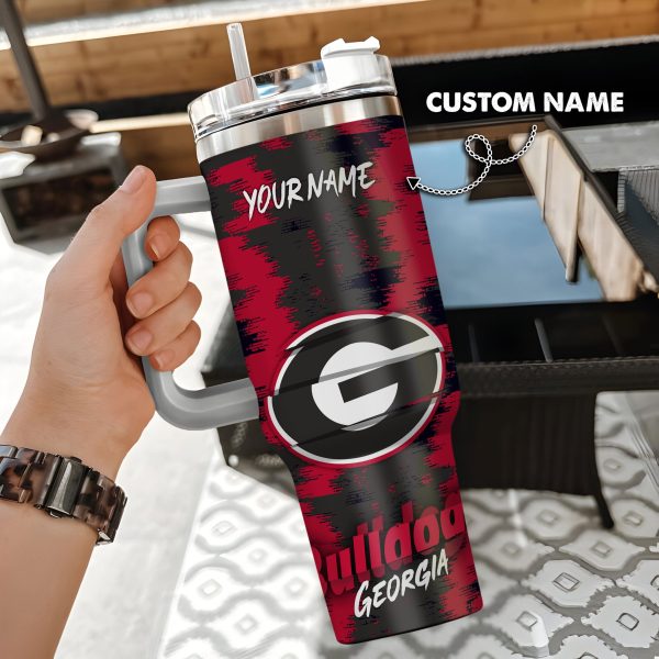 Georgia Bulldogs NCAA Custom Stanley Quencher 30oz-40oz Stainless Steel Tumbler Hot And Cold Tumbler