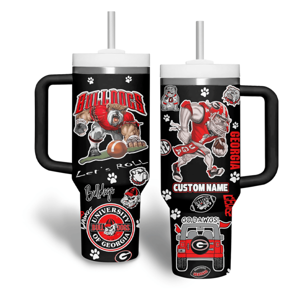 Georgia Bulldogs NCAA Custom Stanley Quencher 30oz-40oz Stainless Steel Tumbler Hot And Cold Tumbler