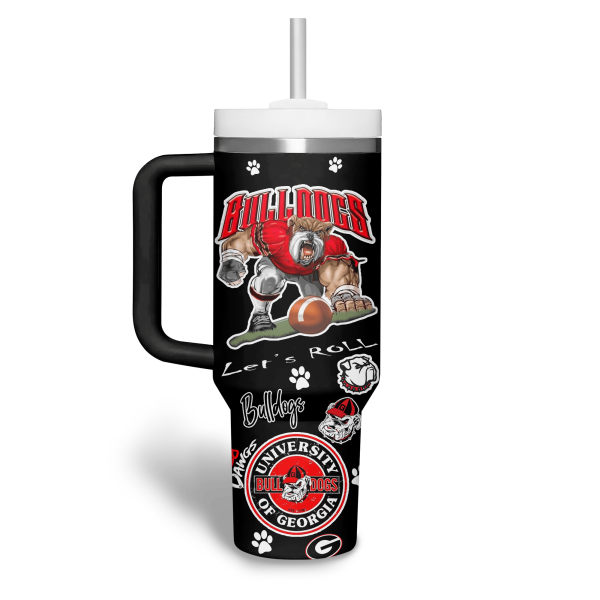 Georgia Bulldogs NCAA Custom Stanley Quencher 30oz-40oz Stainless Steel Tumbler Hot And Cold Tumbler - Image 2