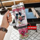 Georgia Bulldogs NCAA Mickey Mouse Glitter Custom Stanley Quencher 30oz-40oz Stainless Steel Tumbler Hot And Cold Tumbler