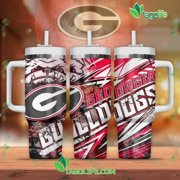 Georgia Bulldogs NCAA Custom Stanley Quencher 30oz-40oz Stainless Steel Tumbler Hot And Cold Tumbler