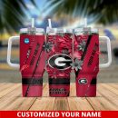 Georgia Bulldogs NCAA Custom Stanley Quencher 30oz-40oz Stainless Steel Tumbler Hot And Cold Tumbler