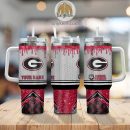 Georgia Bulldogs Glitter NCAA Custom Stanley Quencher 30oz-40oz Stainless Steel Tumbler Hot And Cold Tumbler
