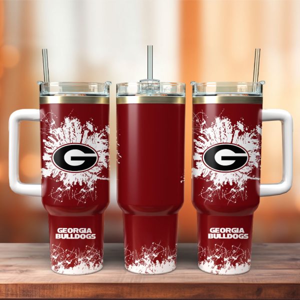 Georgia Bulldogs Football NCAA Sport Custom Stanley Quencher 30oz-40oz Stainless Steel Tumbler Hot And Cold Tumbler