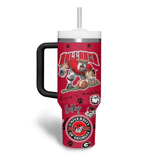 Georgia Bulldogs NCAA Custom Stanley Quencher 30oz-40oz Stainless Steel Tumbler Hot And Cold Tumbler - Image 2