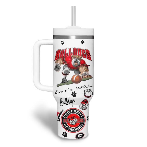 Georgia Bulldogs NCAA Custom Stanley Quencher 30oz-40oz Stainless Steel Tumbler Hot And Cold Tumbler - Image 2