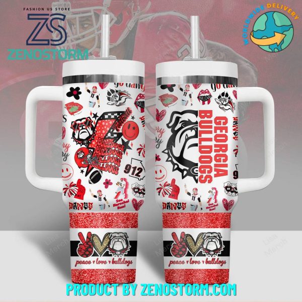 Georgia Bulldogs NCAA Custom Stanley Quencher 30oz-40oz Stainless Steel Tumbler Hot And Cold Tumbler