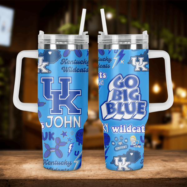 Kentucky Wildcats Custom Stanley Quencher 30oz-40oz Stainless Steel Tumbler Hot And Cold Tumbler - Image 2