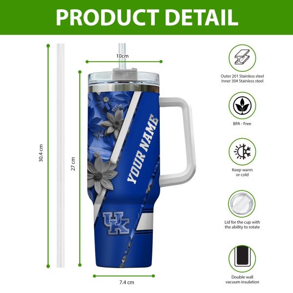 Kentucky Wildcats NCAA Custom Stanley Quencher 30oz-40oz Stainless Steel Tumbler Hot And Cold Tumbler - Image 2