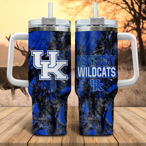 Kentucky Wildcats NCAA Hunting Custom Stanley Quencher 30oz-40oz Stainless Steel Tumbler Hot And Cold Tumbler