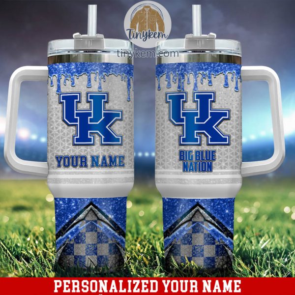 Kentucky Wildcats Glitter NCAA Custom Stanley Quencher 30oz-40oz Stainless Steel Tumbler Hot And Cold Tumbler