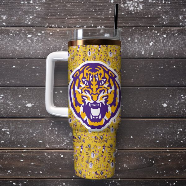 LSU Tigers NCAA Sports Custom Stanley Quencher 30oz-40oz Stainless Steel Tumbler Hot And Cold Tumbler - Image 2